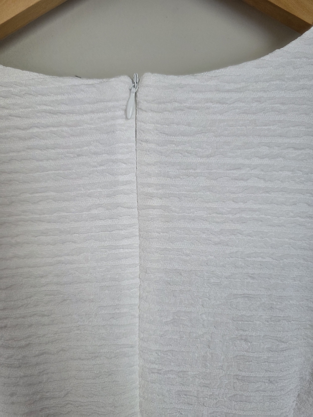 NY Collection White Dress Pearl Neck Ruffle Sleeve Women’s L NWT - Picture 6 of 10